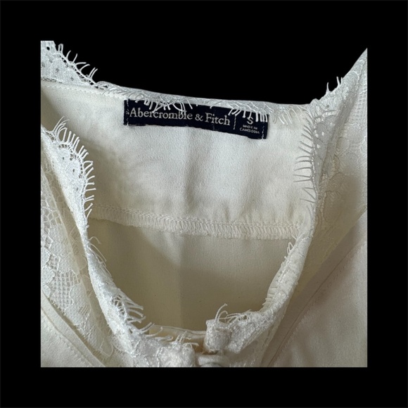 Abercrombie & Fitch Cream Tank Adjustable BRAND NEW Small Lace Double Straps - Picture 3 of 5
